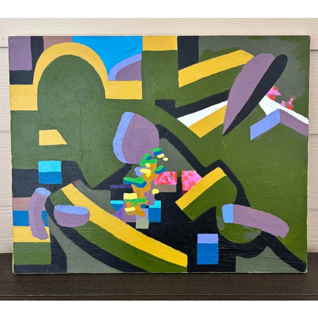 Textile David Mac Innes “Campfire Light” 2002 #70 Abstract Original Painting on Canvas For Sale - Image 7 of 7