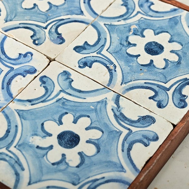 Art Deco Framed Set of 18th Century Portuguese Tiles For Sale - Image 3 of 8