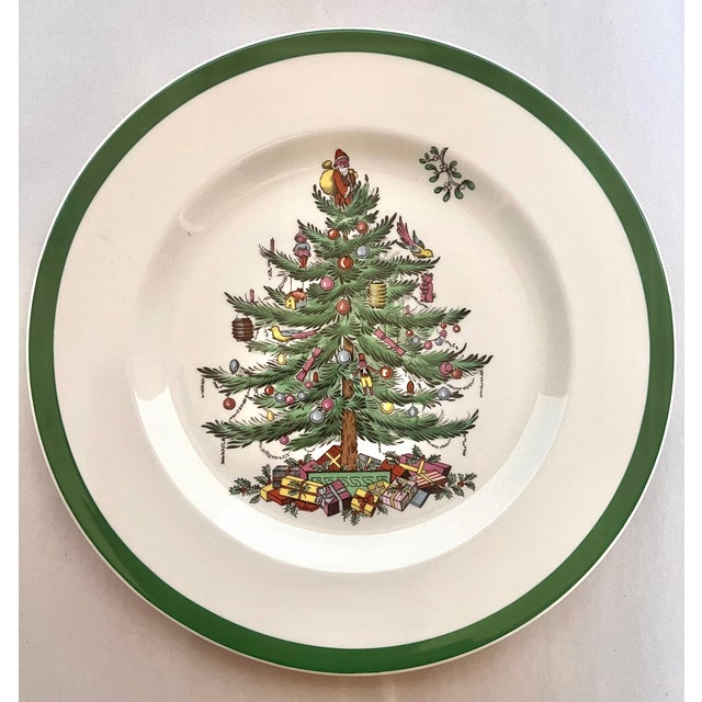 Quintessential holiday tableware. Set of six Spode Christmas Tree salad plates. Made in England. The plates measure 7 3/4...