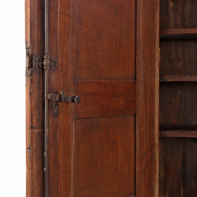 Mid 19th Century A Belgian Oak, Two-Part Paneled Cupboard, Mid 19th C. For Sale - Image 5 of 7