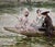 Late 19th Century Leon Moran—Elegant Figures Fishing on the Water-19th-Century American Romantic Oil Painting For Sale - Image 5 of 14