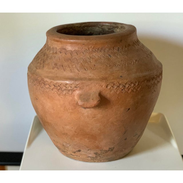 Rustic 18th Century Terracotta Vessel, Vase, Planter With Two Handles For Sale - Image 3 of 13