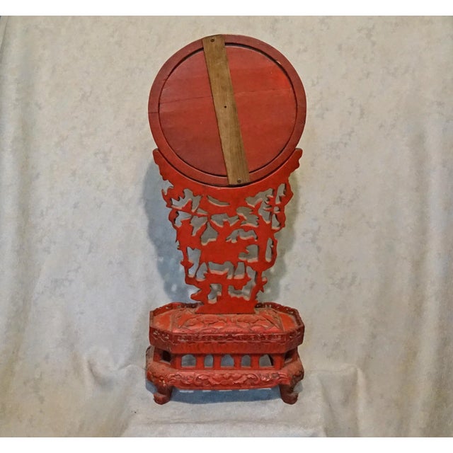 Antique Late 19th Century Chinese Ornately Carved Pedestal With Mirror For Sale In Atlanta - Image 6 of 7
