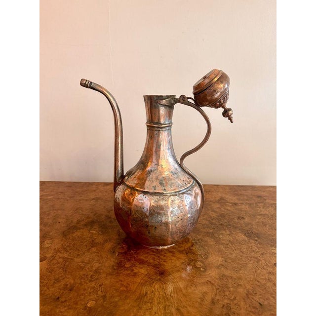 Antique Middle Eastern Copper Coffee Pot, 1860 For Sale - Image 3 of 6