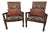 Antique Teak and Cane Arts & Crafts Style Plantation Chairs With Dowel Construction- A Pair For Sale