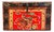 Antique Tibetan Hand Painted Red Lacquer Trunk Foo Dog Chest 20" For Sale