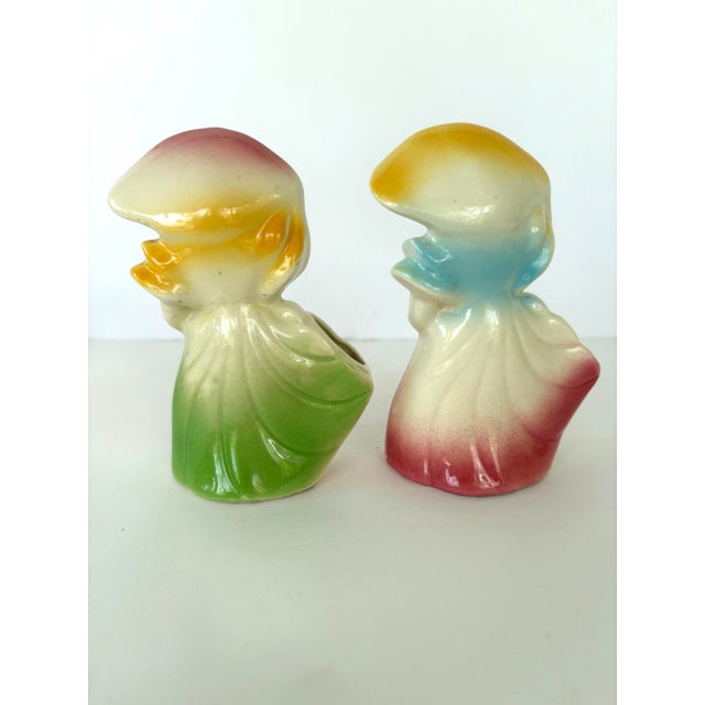 Mid-Century American Pottery Planter Set – Dutch Girls & Chinese Rickshaw, C. 1940s For Sale - Image 9 of 9