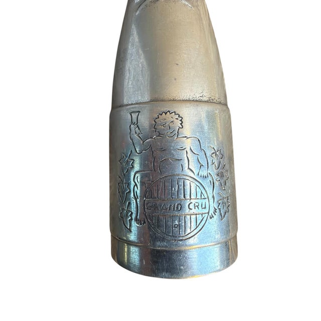 Silver Vintage Grand Cru Pewter Corkscrew Stamped Etain For Sale - Image 8 of 11