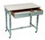 A Charming Antique Painted Faux Bamboo Desk W/Drawer and caster wheels. In Pale Blue Paint.