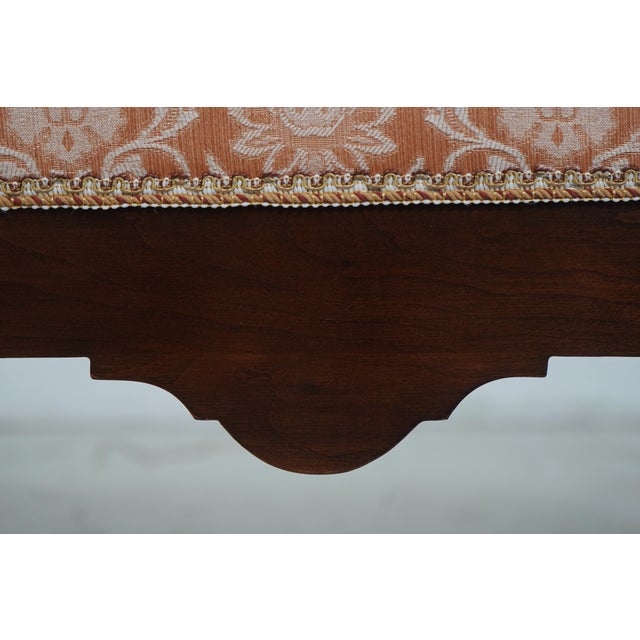 Brown Cherry Queen Anne Window Bench For Sale - Image 8 of 12