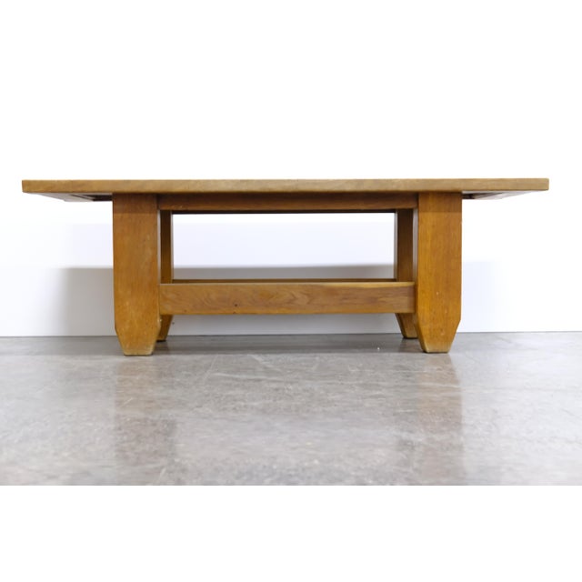 Brutalist Wood and Slate Top Coffee Table, 1970s For Sale - Image 4 of 11