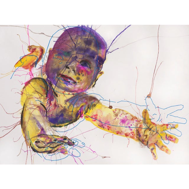 2018 Sapiens series. Ink + thread hand stitched on paper