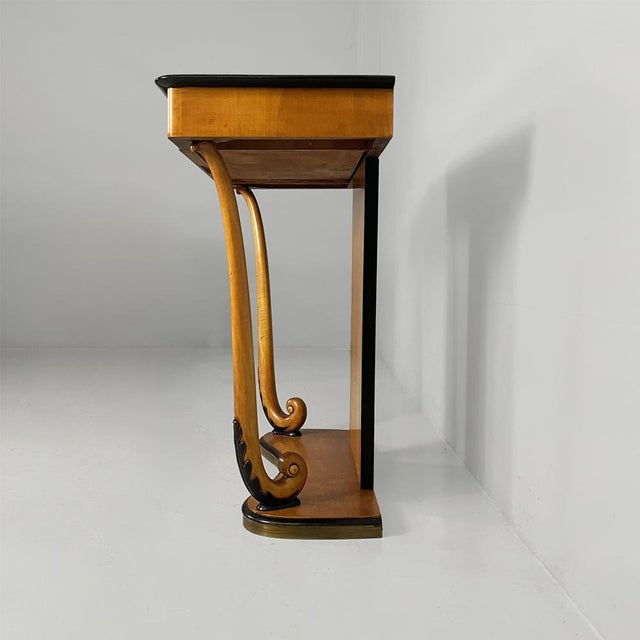 1930s Italian Art Deco Console in Wood and Glass, 1930s For Sale - Image 5 of 16