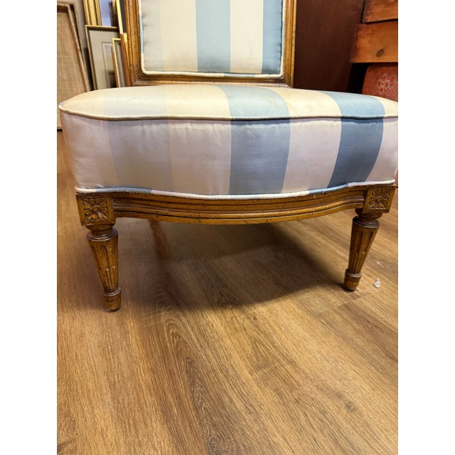 Petite Striped Chair For Sale In Nashville - Image 6 of 9