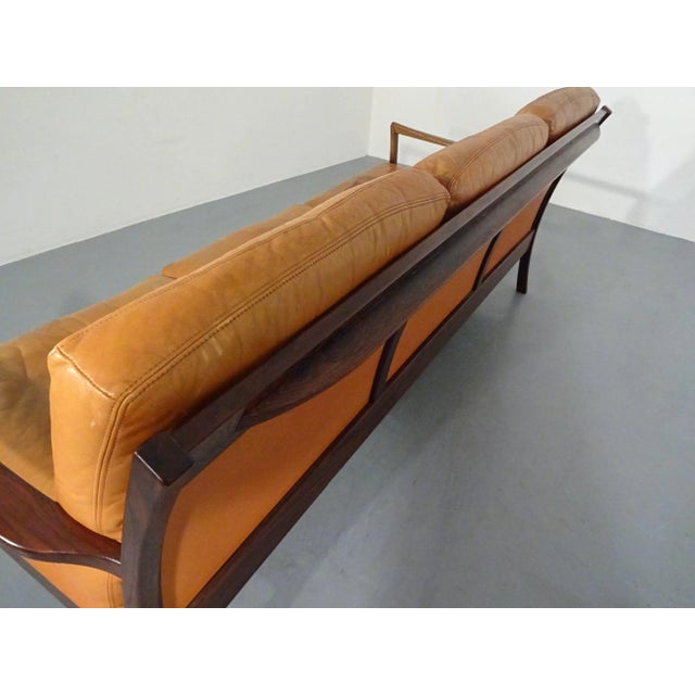 Rosewood and Leather Sofa, Denmark, 1960s For Sale - Image 13 of 18
