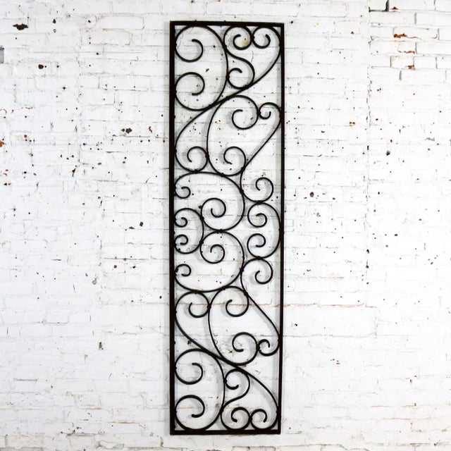 Antique Swirled Design Wrought Iron Railing Piece Trellis or Fence Section For Sale - Image 13 of 13
