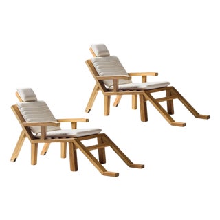 Portlligat Wood Sunbeds with Cushion by Salvador Dali, Set of 2 For Sale