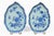 Pair Chinese blue and white porcelain leaf-shaped dishes from the Qing Dynasty, Qianlong period (1765-1795), having...