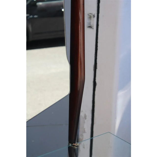 Metal Minimalist Console with Mirror in Mahogany by Vittorio Dassi, Milan, 1950s For Sale - Image 7 of 18