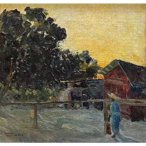 Matteo Sarno, Florida, 1924, Oil on Cardboard For Sale - Image 11 of 11
