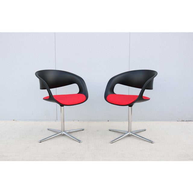 Steelcase Contemporary Minimalist Pearson Lloyd for Coalesse Lox Swivel Chairs - A Pair For Sale - Image 4 of 18