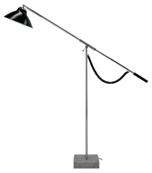 Italian Adjustable Chrome and Marble Floor Lamp in the style of Arredoluce, 1960s