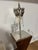 Chocolate Mid-Century Modern Danish Burlwood Polished Pyramidal Lamp With Two Fixtures For Sale - Image 8 of 12