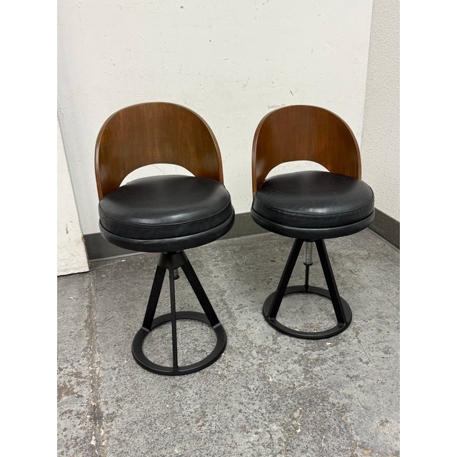 Design Plus Gallery presents Pair of RARE Piton Adjustable Stools by Edward Barber and Jay Osgerby in 2013 for Knoll...