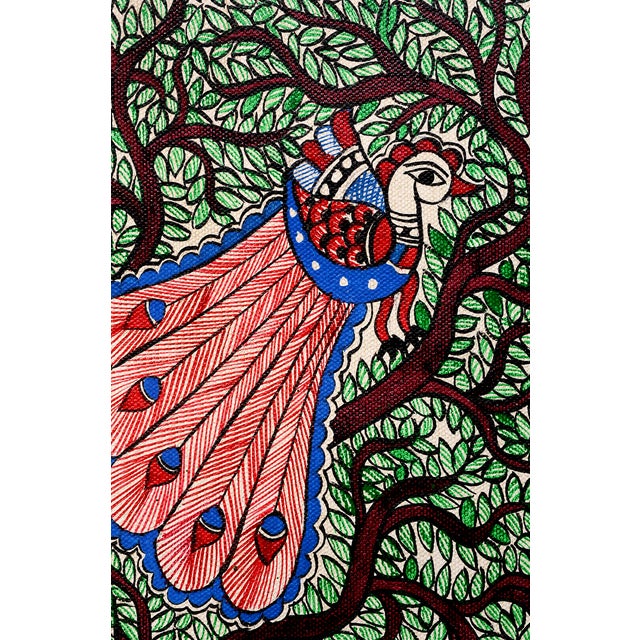 Celebrate the beauty of traditional Indian folk art with this exquisite hand-painted Madhubani painting by Mamta Devi, a...