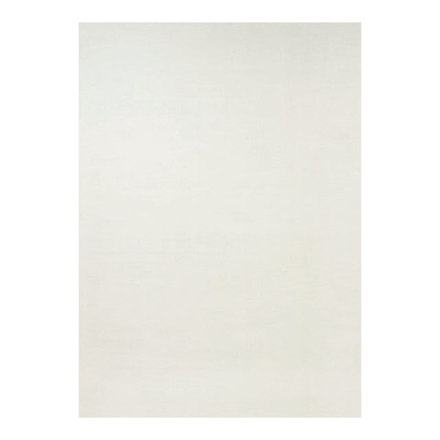 Rug & Kilim’s Oversized Contemporary Textural Solid Rug in White Tones-10x14 For Sale