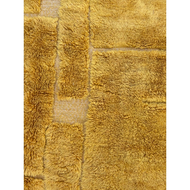 2020s Yellow Moroccan Modern Wool Rug For Sale - Image 5 of 9