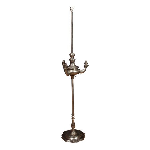 Silvered Standard Lamp, 1920s For Sale