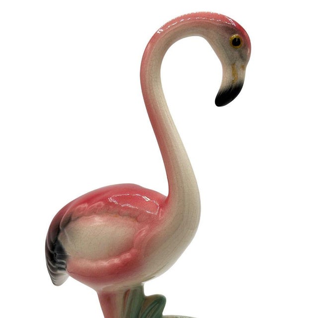 1950s Mid-Century Matching Pink Flamingo Ceramic Tabletop Vase Set by Brad Keeler, A Pair For Sale - Image 10 of 14