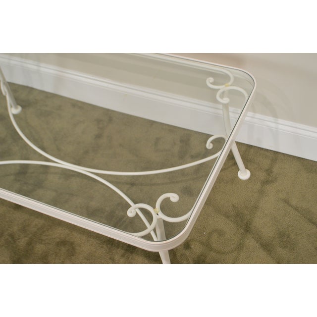 Woodard for Crown Leisure White Wrought Iron Glass Top ...