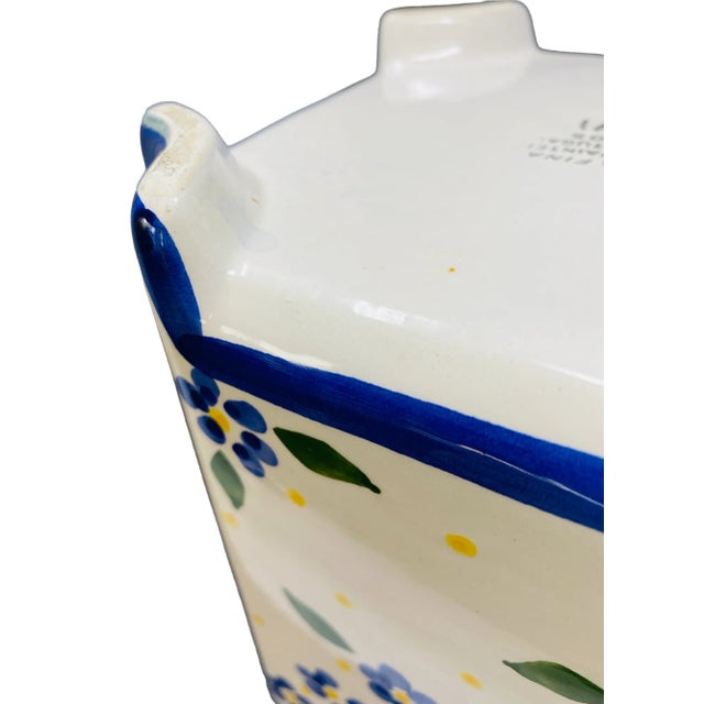 Vintage Numbered Casa Fina Porcelain Footed Planters Hand Painted in Portugal a Set of 3 For Sale - Image 11 of 13