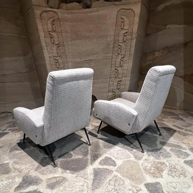 1950s Exquisite Italian Lounge Chairs Style Gastone Rinaldi by Vico Magistretti For Sale - Image 9 of 12