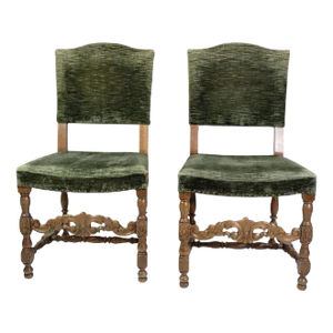 Set of Renaissance Style Oak Dining Chairs, 1930