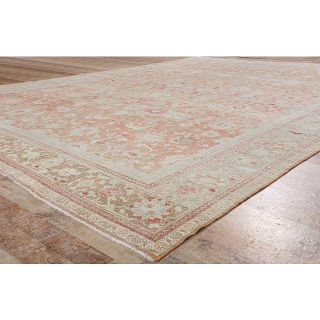 Terra Cotta Antique Persian Mahal Rug, 10'00 X 13'08 For Sale - Image 8 of 10