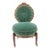 19th Century Victorian Mahogany Carved Balloon Back Emerald Velvet Chair on Casters- So Charming! For Sale