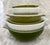Pyrex Vintage Pyrex "Verde Green & Verde Square Flowers" Mixing Bowls - Set of 9 For Sale - Image 4 of 10
