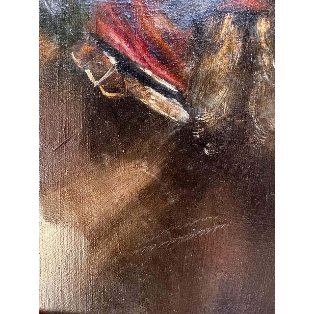 Late 20th Century Ernest Burnett Hood, British Artist, Oil on Canvas Painting, Portrait For Sale - Image 10 of 10