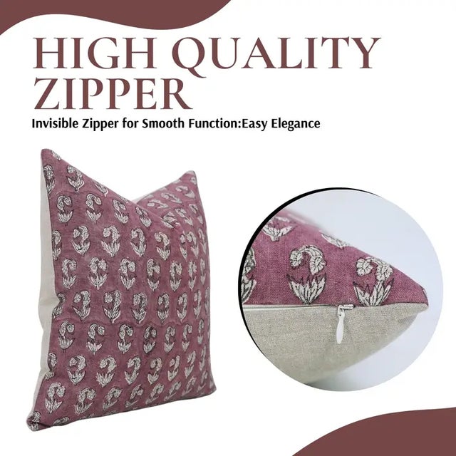 Art Deco Fabdivine Handcrafted Block Print Cushion Cover 12x20 Inch Pure Linen- Superstar For Sale - Image 3 of 5