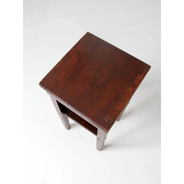 Wood Vintage Hand-Built Wood End Table For Sale - Image 7 of 10
