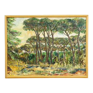Alexander Michael Oil Painting of a Pine Grove Near Ostia, Italy 1973