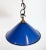 Metal Industrial Blue Enamel Factory Pendant Lamp, 1950s For Sale - Image 7 of 18