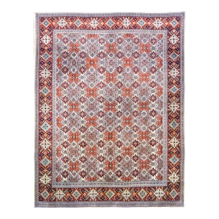 Antique Persian Tabriz Wool 10x13 Red, Blue & Tan Handmade Area Rug #9902188 For Sale