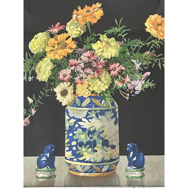 Chinoiserie Vintage Floral Watercolor Still Life Art Print For Sale - Image 3 of 11