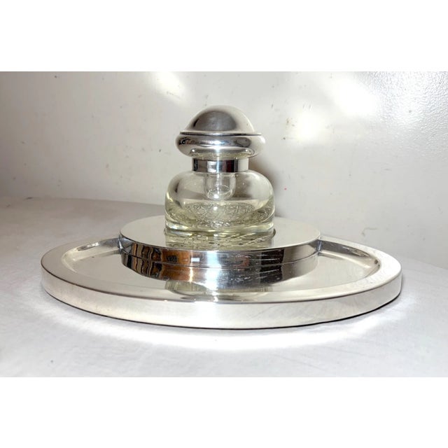 Up for sale is a huge antique Wilkens & Sohne 800 silver writing inkwell stand. Made in Germany, this piece showcases the...