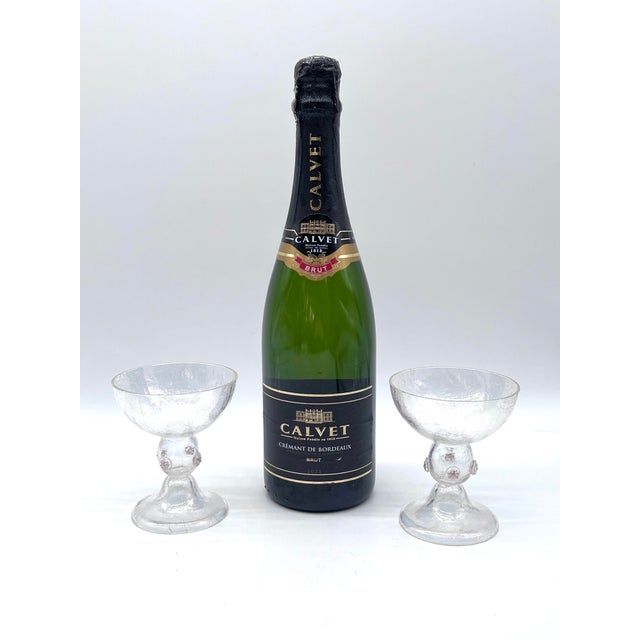 Art Nouveau Bohemian Iridescent Craquelé Glass Goblets attributed to Kralik, 1900, Set of 2 For Sale - Image 8 of 11