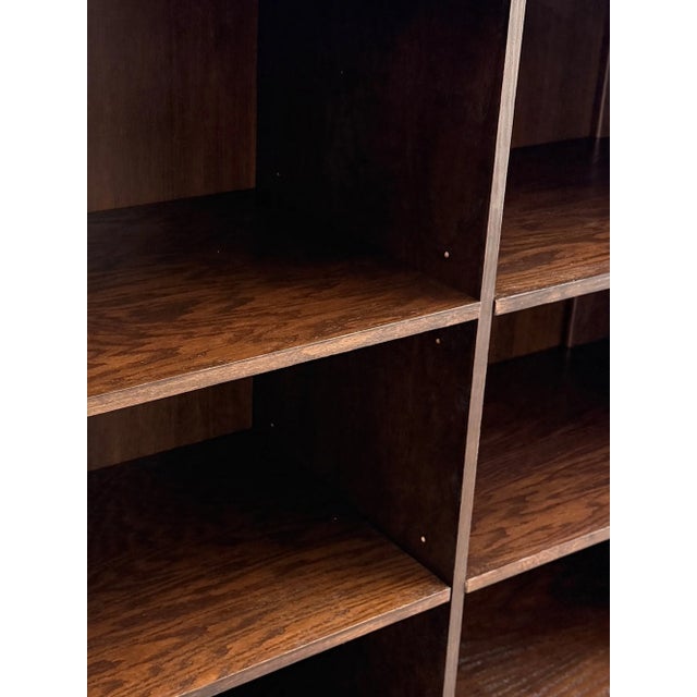 Wood Vintage Oak Bookcase Cylinder Legs For Sale - Image 7 of 16